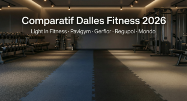 comparatif marques dalles fitness 2026 light in fitness, pavigym, gerflor, regupol, mondo