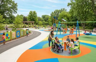 aire de jeux inclusive pmr : conception, normes et équipements accessibles Aire de jeux inclusive PMR : conception, normes et équipements accessibles