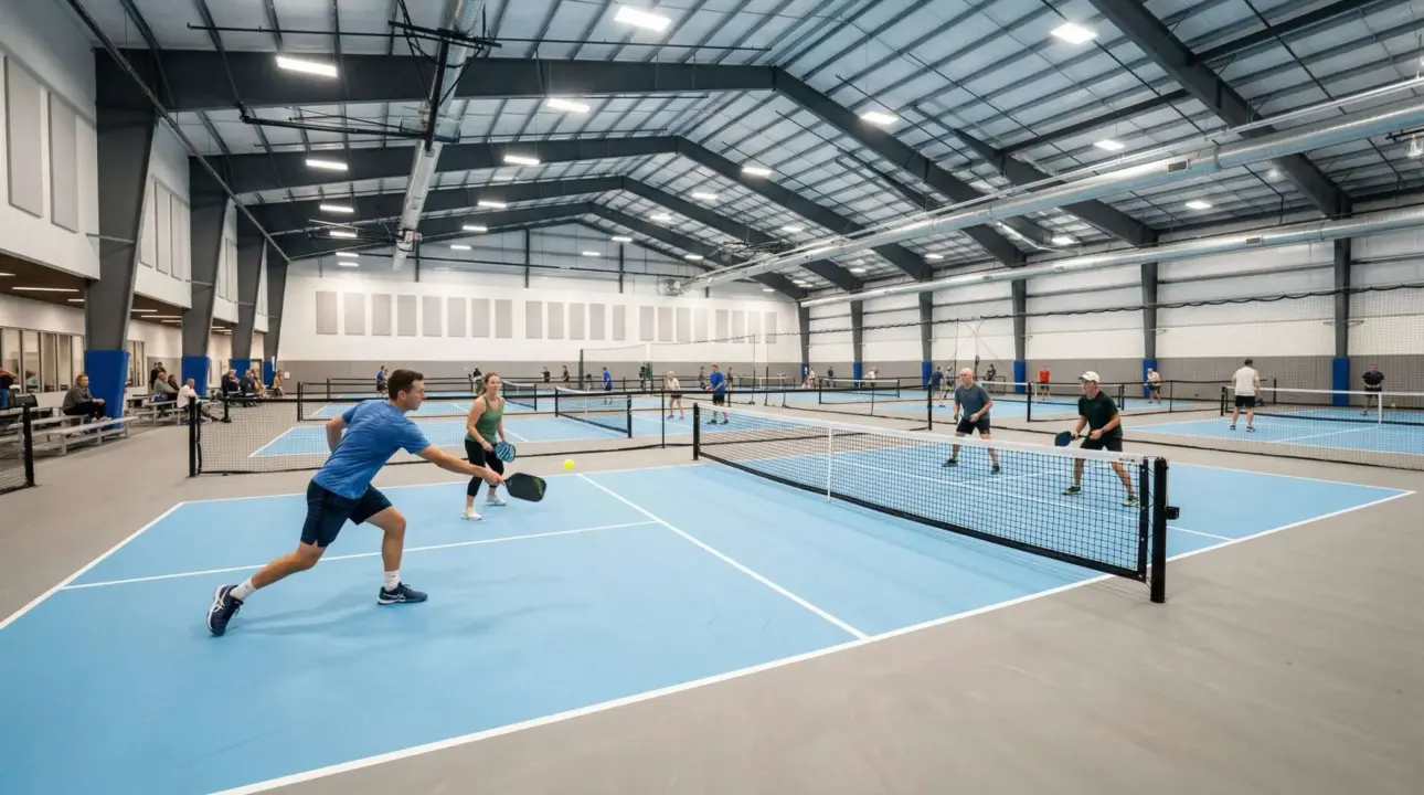 Créer un terrain de pickleball indoor : dimensions, sol et équipement profession