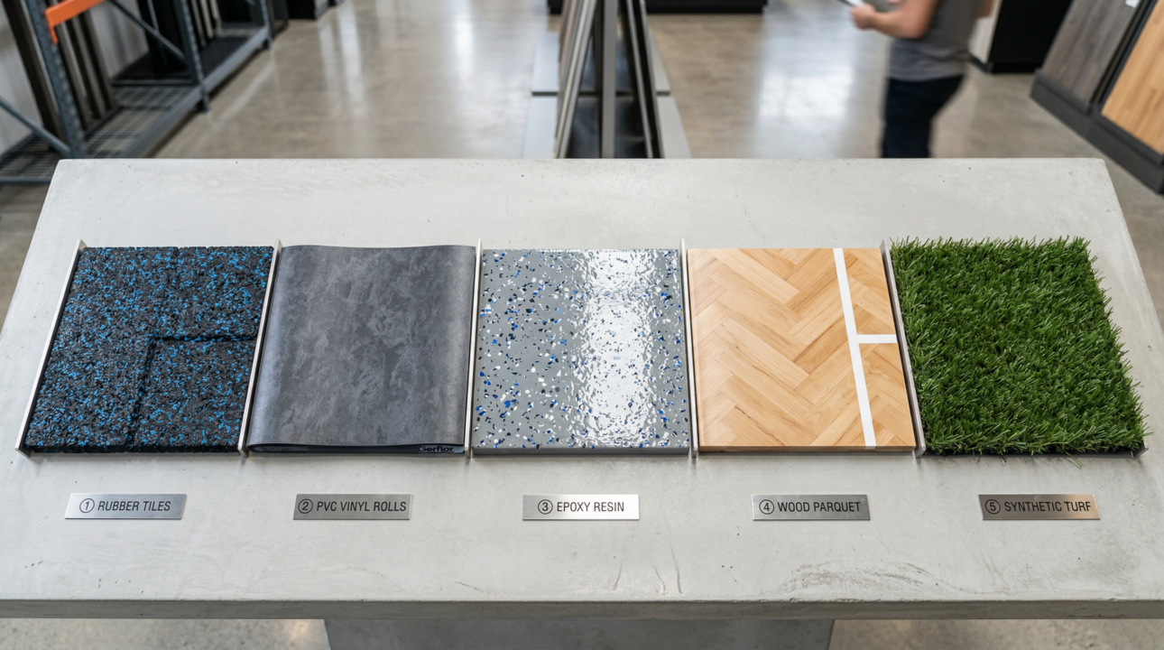 Comparatif revêtements de sol pour salle de sport