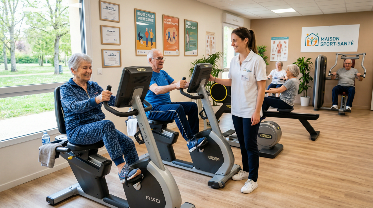 Espace sport sur ordonnance APA avec équipement adapté