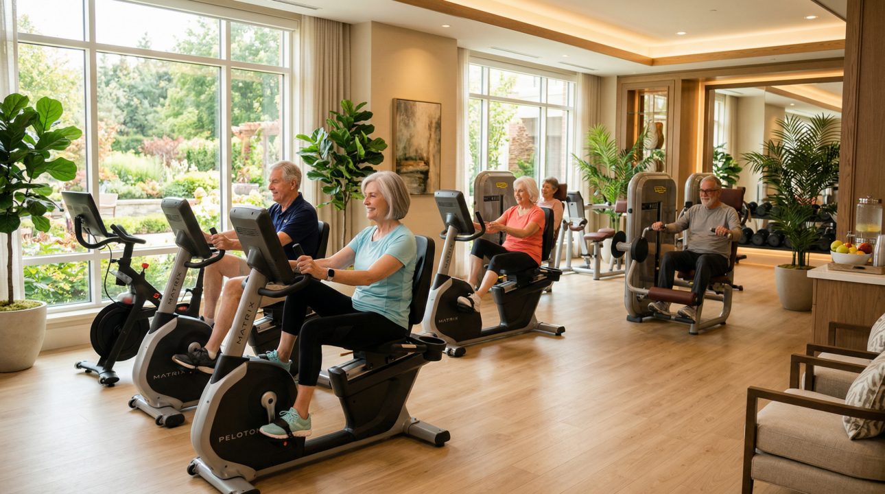Salle de fitness pour seniors en résidence autonomie