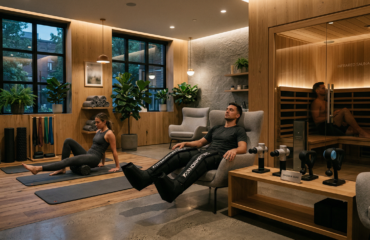 Zone de récupération et wellness dans une salle de sport professionnelle