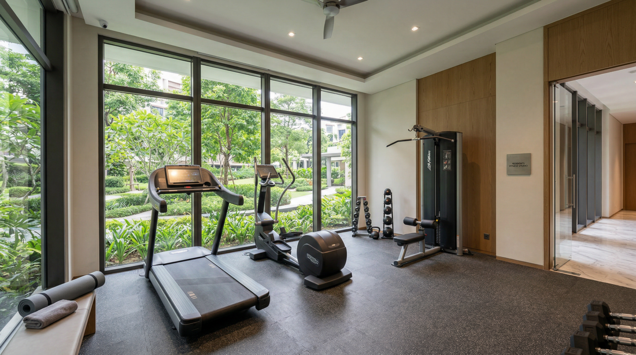 Salle de sport dans une résidence ou copropriété premium