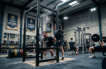 Salle de musculation équipée dans un club sportif professionnel