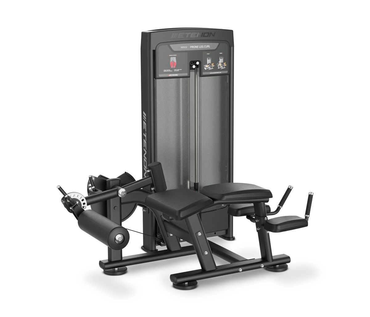 Machine de musculation leg curl couchée Metenon noire