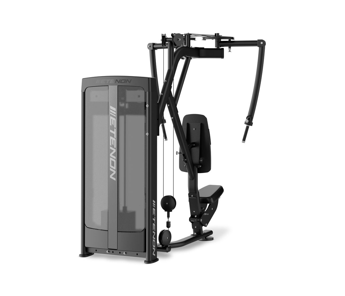 Appareil musculation noir ETENON, pectoraux et volées.