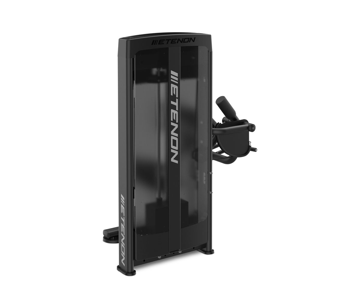 Appareil de musculation noir ETENON, design moderne.