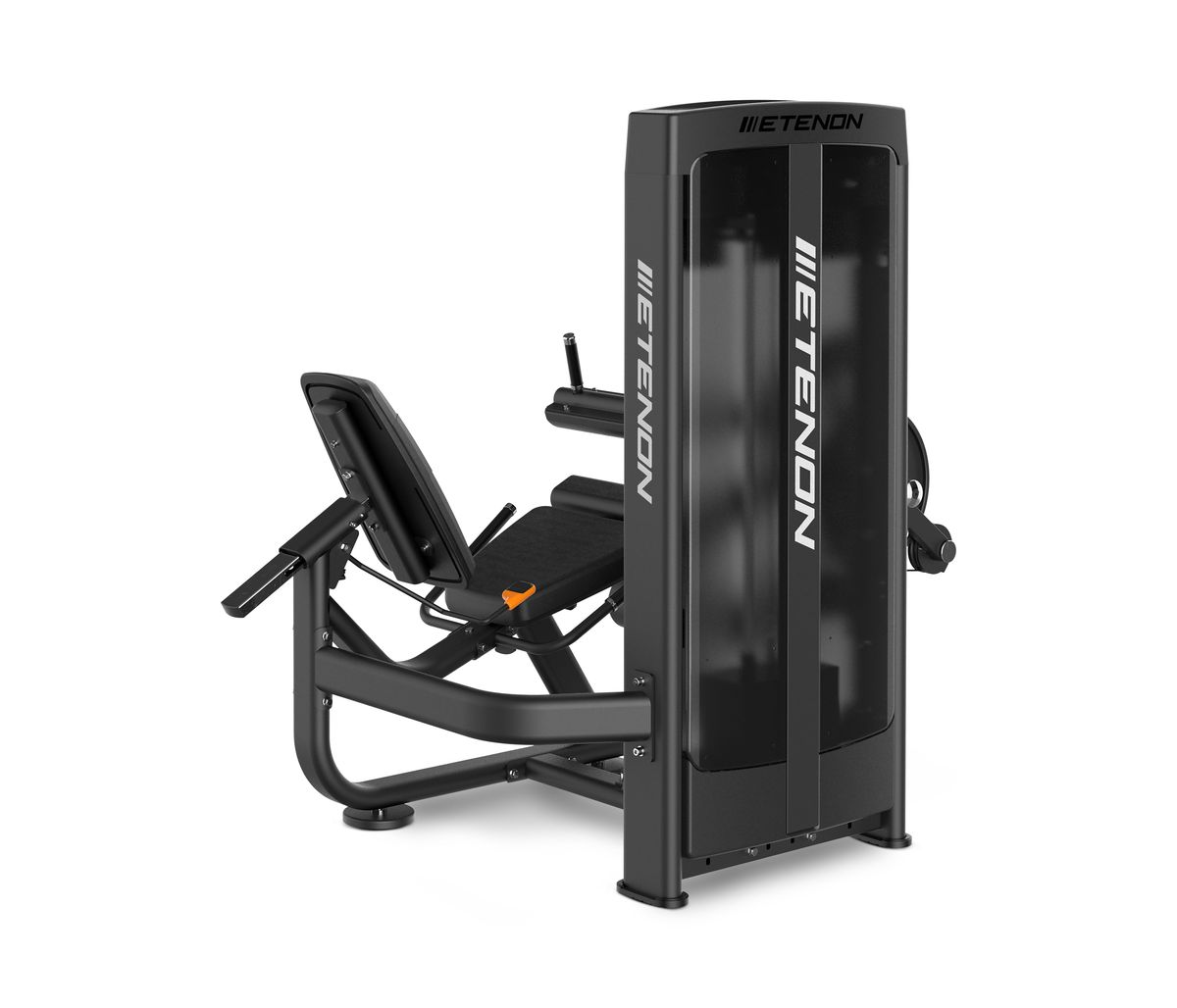 Machine de musculation noire ETENON, appareil de fitness professionnel.