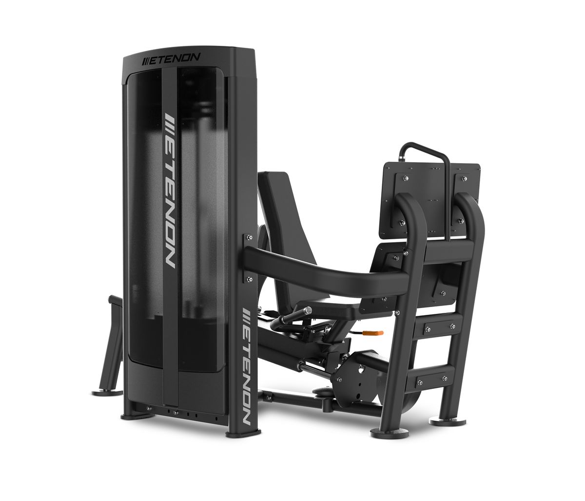 machine dual presse à jambes / hack squat etenon r8504 — 3 en 1 sélectorisée, 140 kg, siège 9 positions, double plateforme