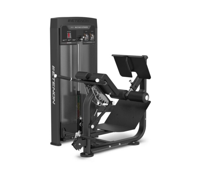 Appareil de musculation extension du dos ETENON noir et gris.