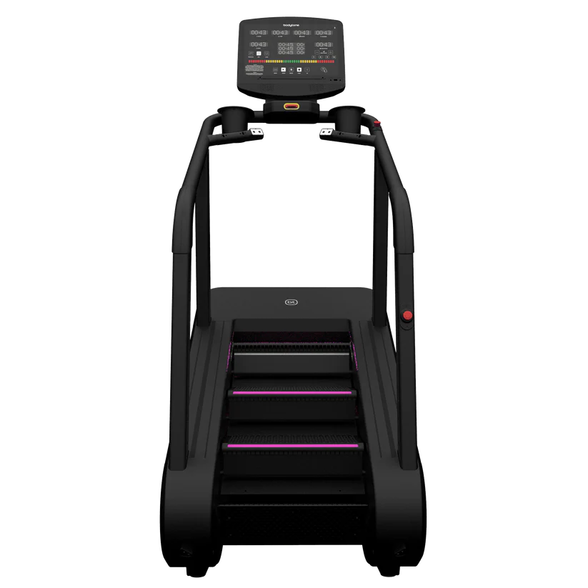 Machine d'escalier de fitness noire avec accents roses