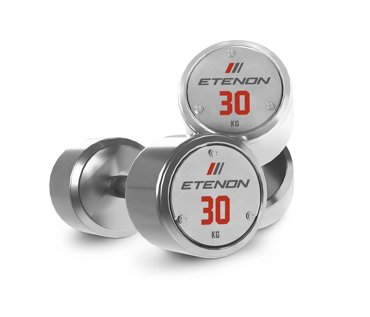 Paire d'haltères chromés ETENON 30 KG