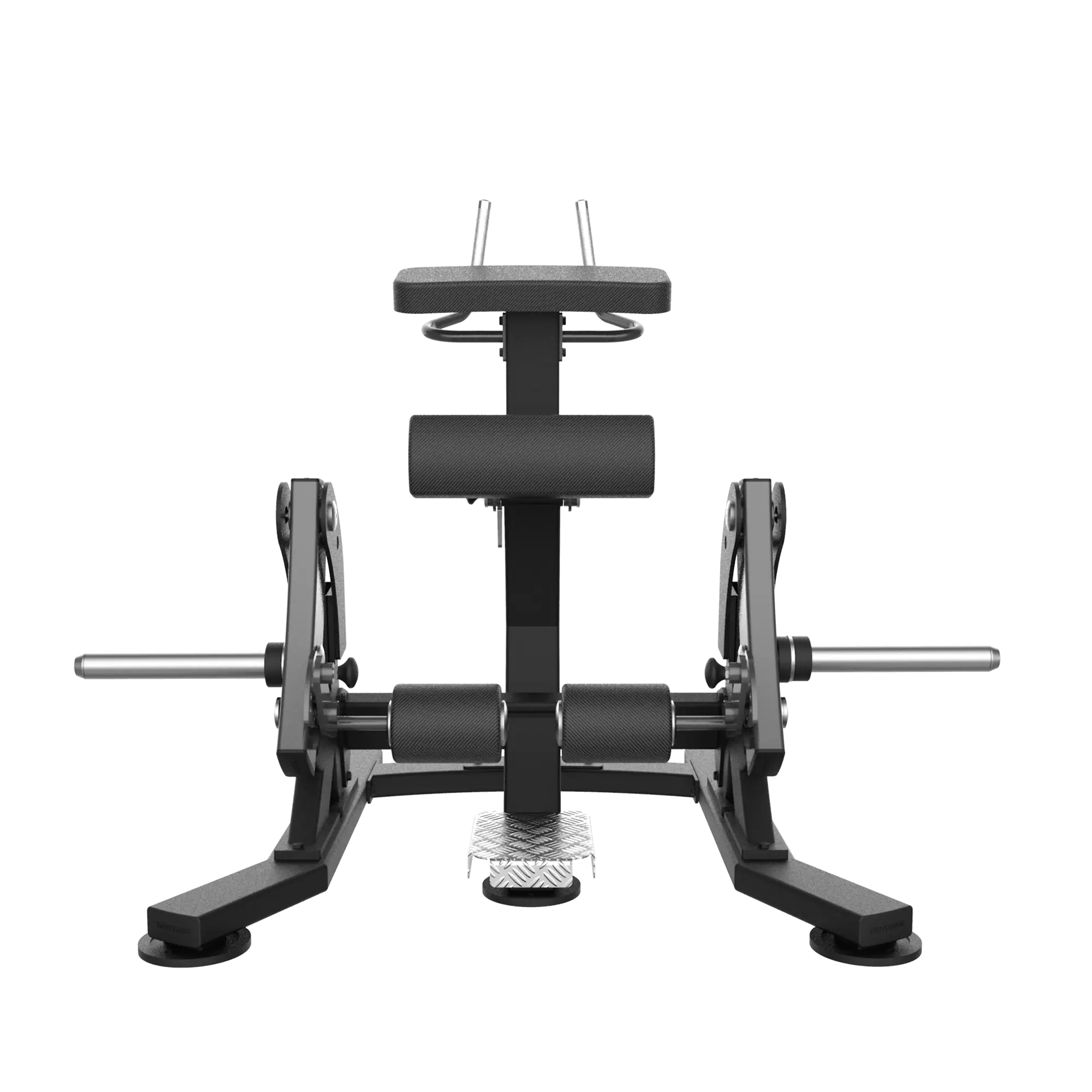 Appareil de musculation noir pour les fessiers et ischio-jambiers.