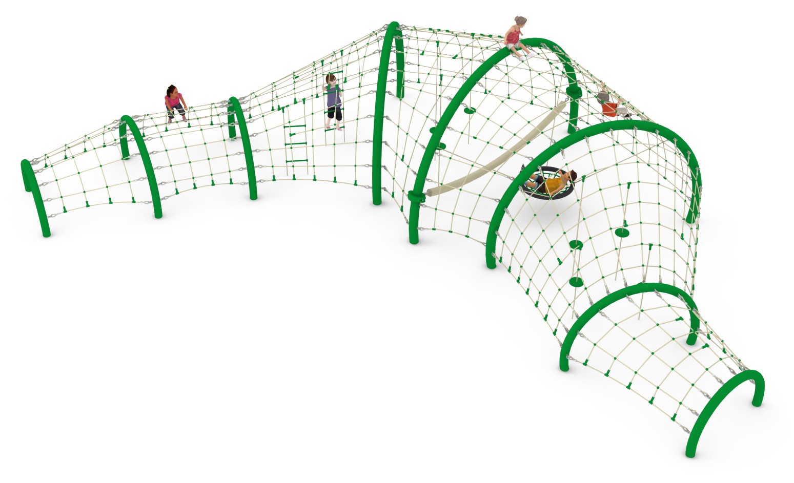 structure de jeu thematique dragon en corde pour aire de jeux
