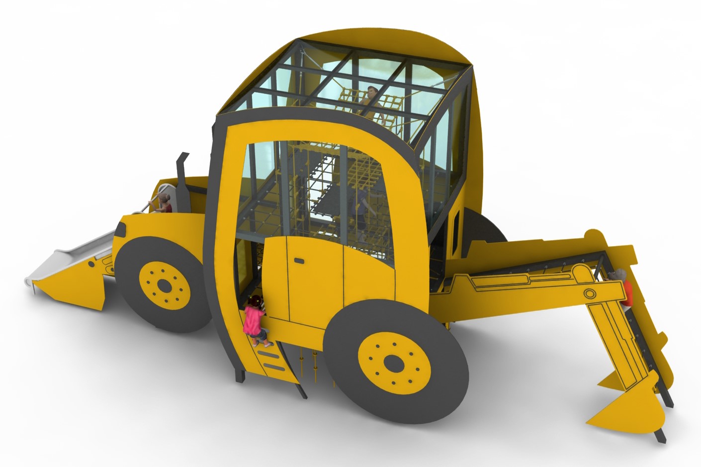 structure de jeu thematique chantier en corde pour aire de jeux
