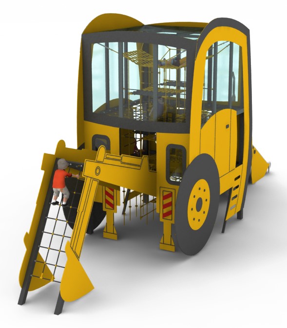 structure de jeu thematique chantier en corde pour aire de jeux