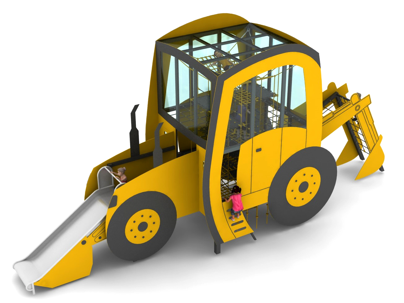 structure de jeu thematique chantier en corde pour aire de jeux
