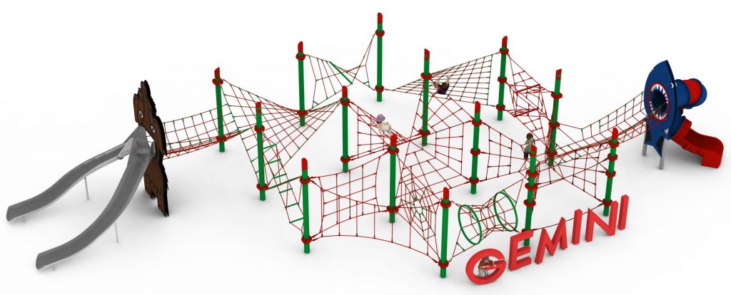 structure de jeu en corde gemini aire de jeux exterieure