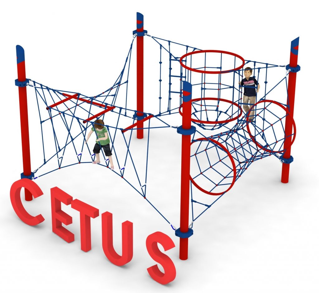 structure de jeu en corde cetus aire de jeux exterieure