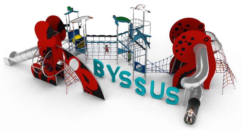 Structure de jeu en corde pour aire de jeux exterieure - BYSSUS