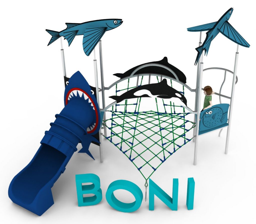 Structure de jeu en corde pour aire de jeux exterieure - BONI