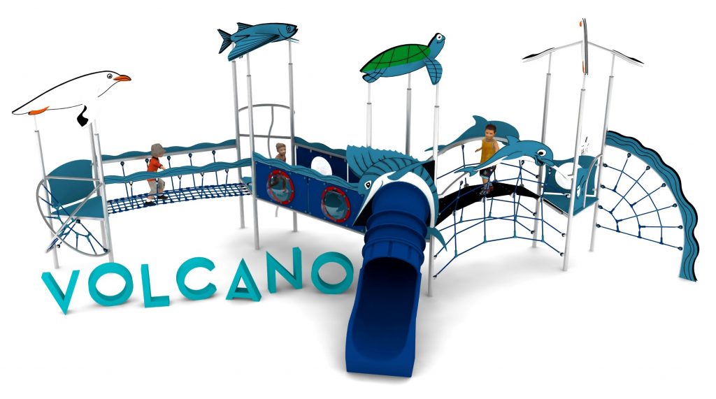 Structure de jeu en corde pour aire de jeux exterieure - VOLCAN