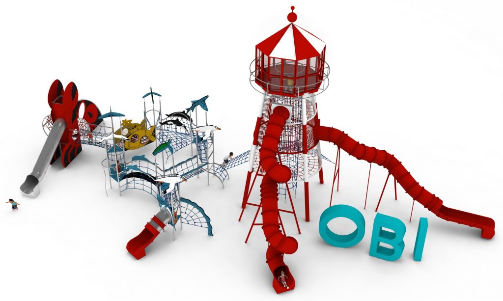 Structure de jeu en corde pour aire de jeux exterieure - OBI