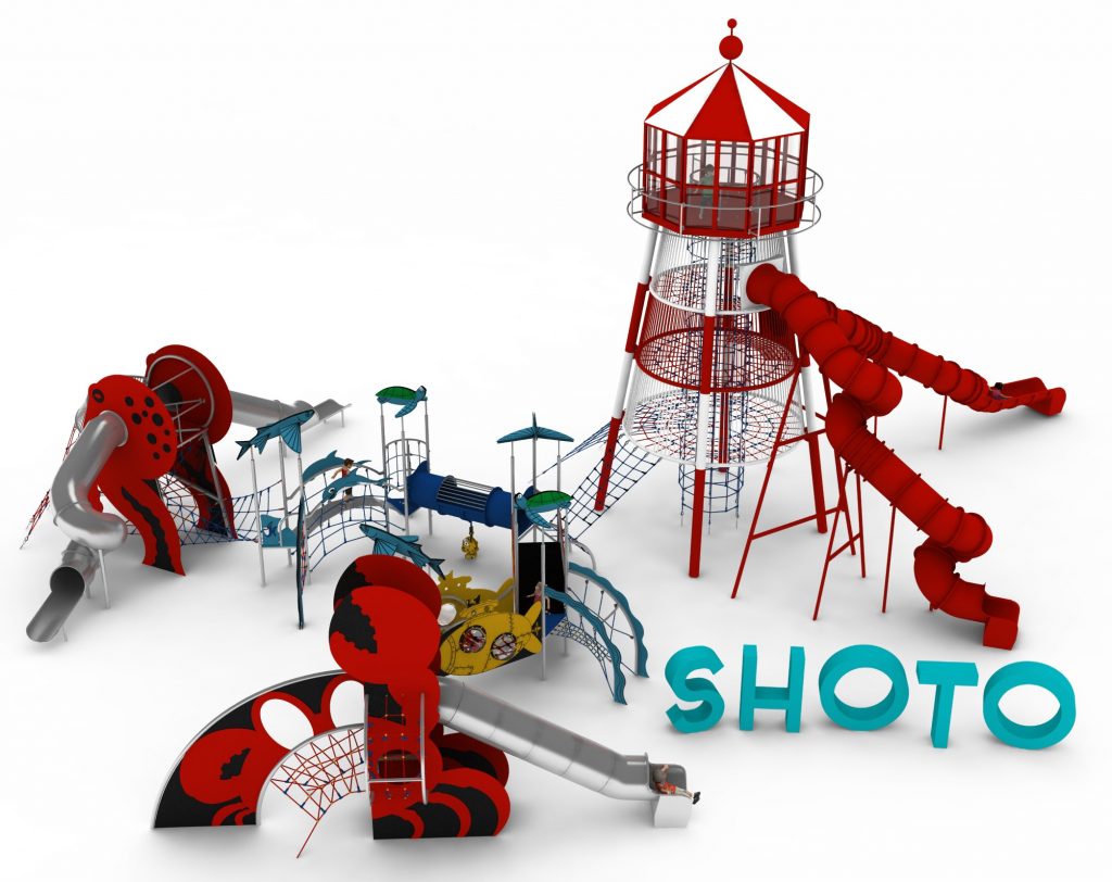 Structure de jeu en corde pour aire de jeux exterieure - SHOTO