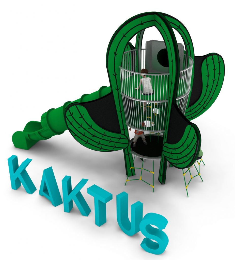 Structure de jeu en corde pour aire de jeux exterieure - CACTUS