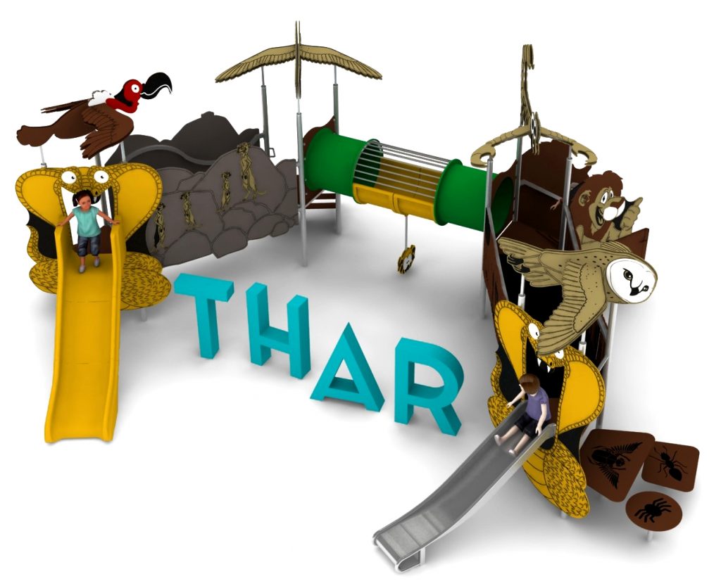 Structure de jeu en corde pour aire de jeux exterieure - THAR