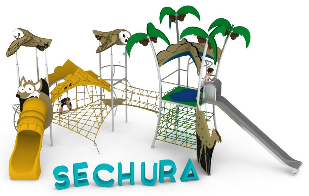 Structure de jeu en corde pour aire de jeux exterieure - SECHURA
