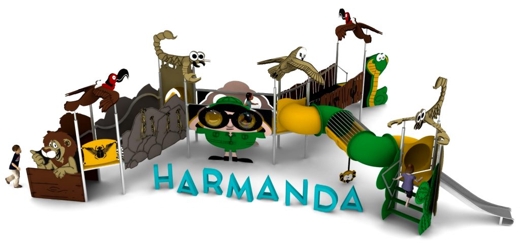 Structure de jeu en corde pour aire de jeux exterieure - HARMANDA