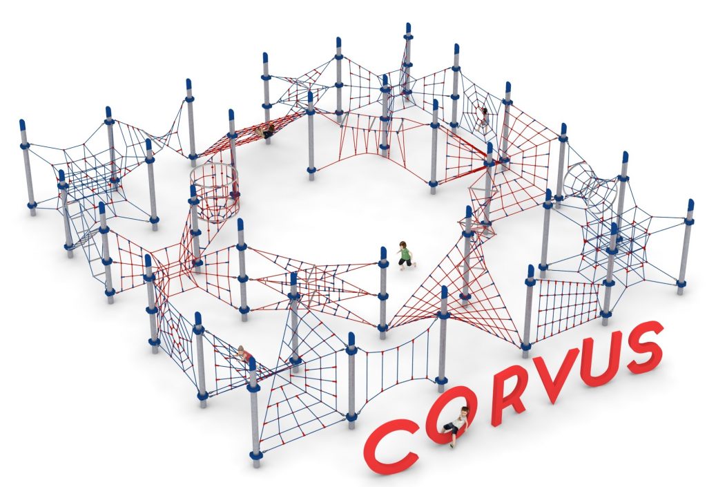 Grande structure de jeu en corde pour aire de jeux