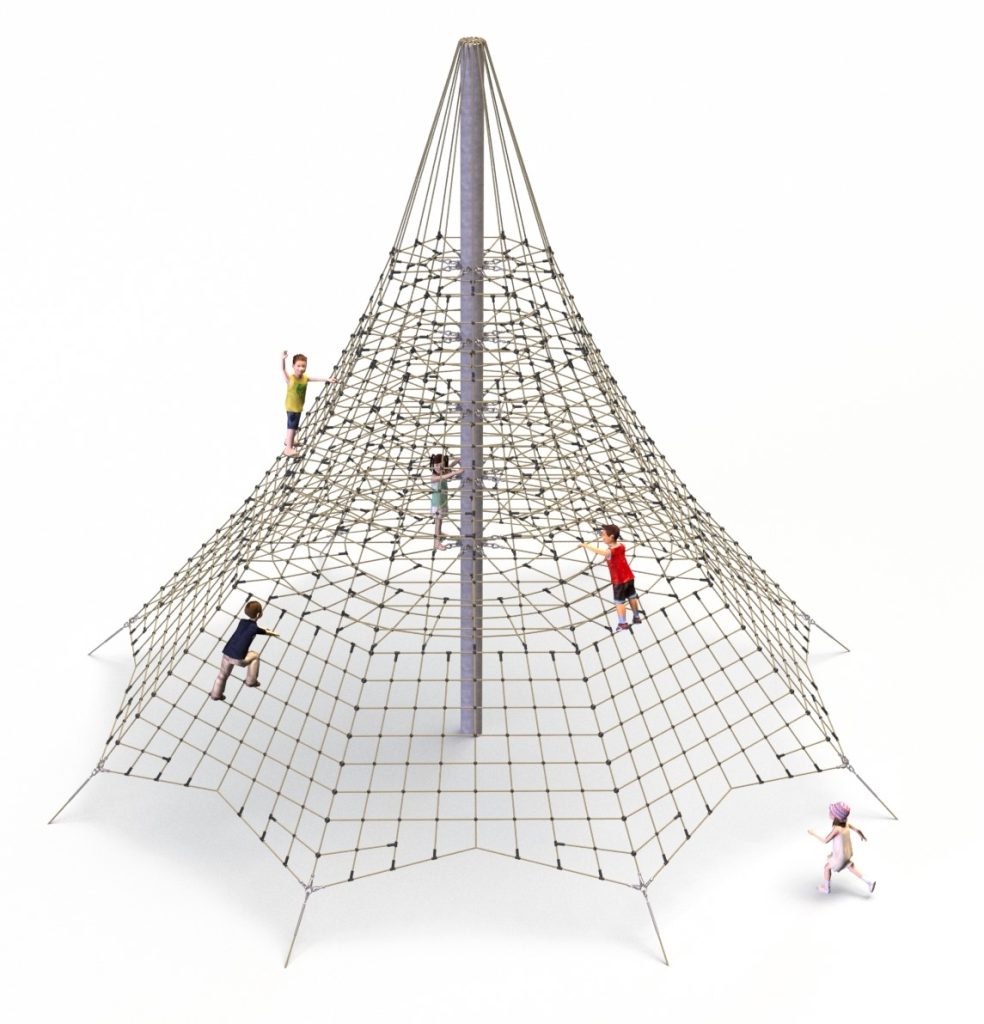 pyramide de jeu en corde 9 m pour aire de jeux exterieure