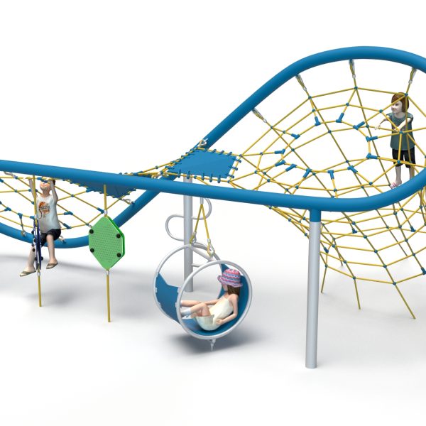structure tubulaire de jeu en huit pour aire de jeux exterieure