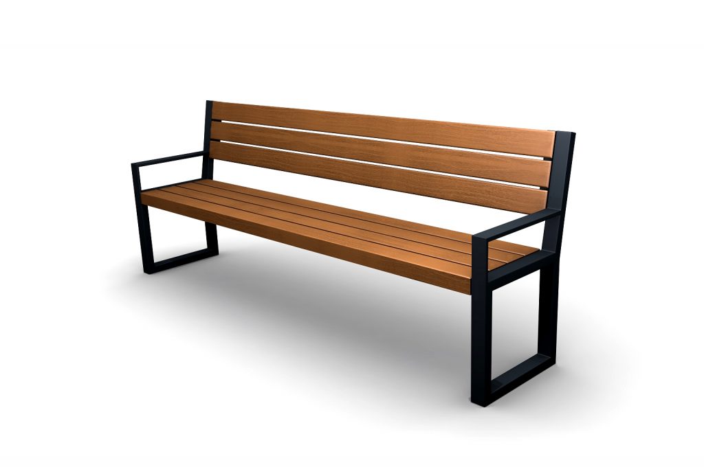 banc avec dossier pour aire de jeux