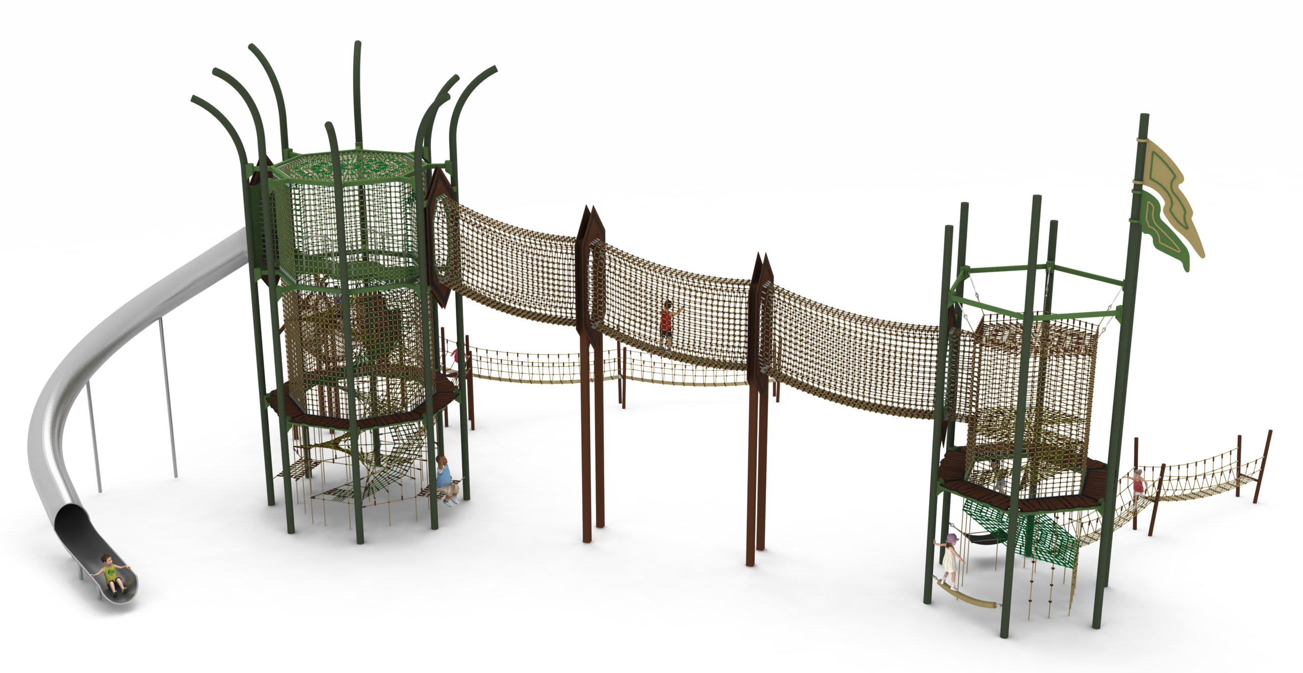 structure de jeu thematique en corde pour aire de jeux