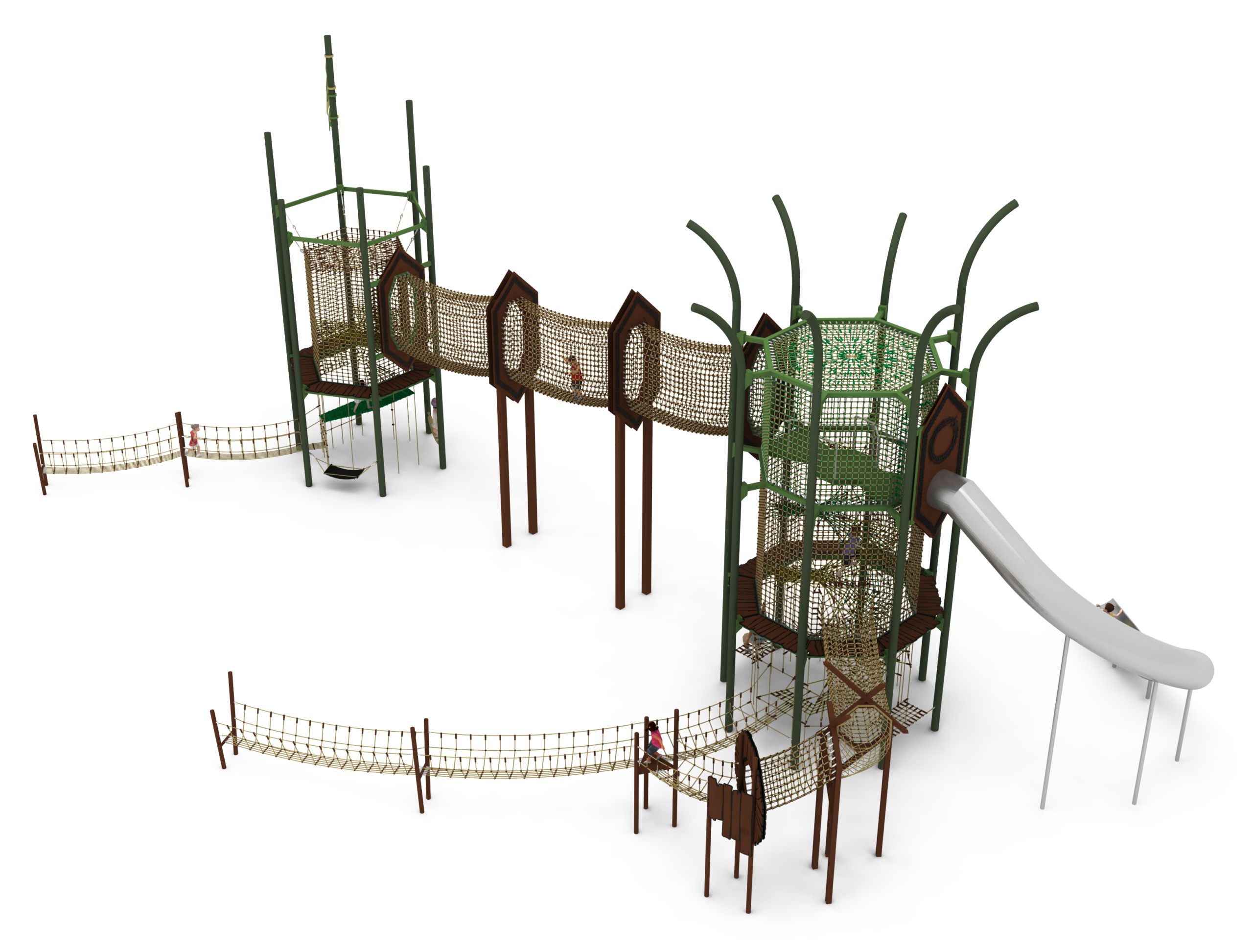 structure de jeu thematique en corde pour aire de jeux