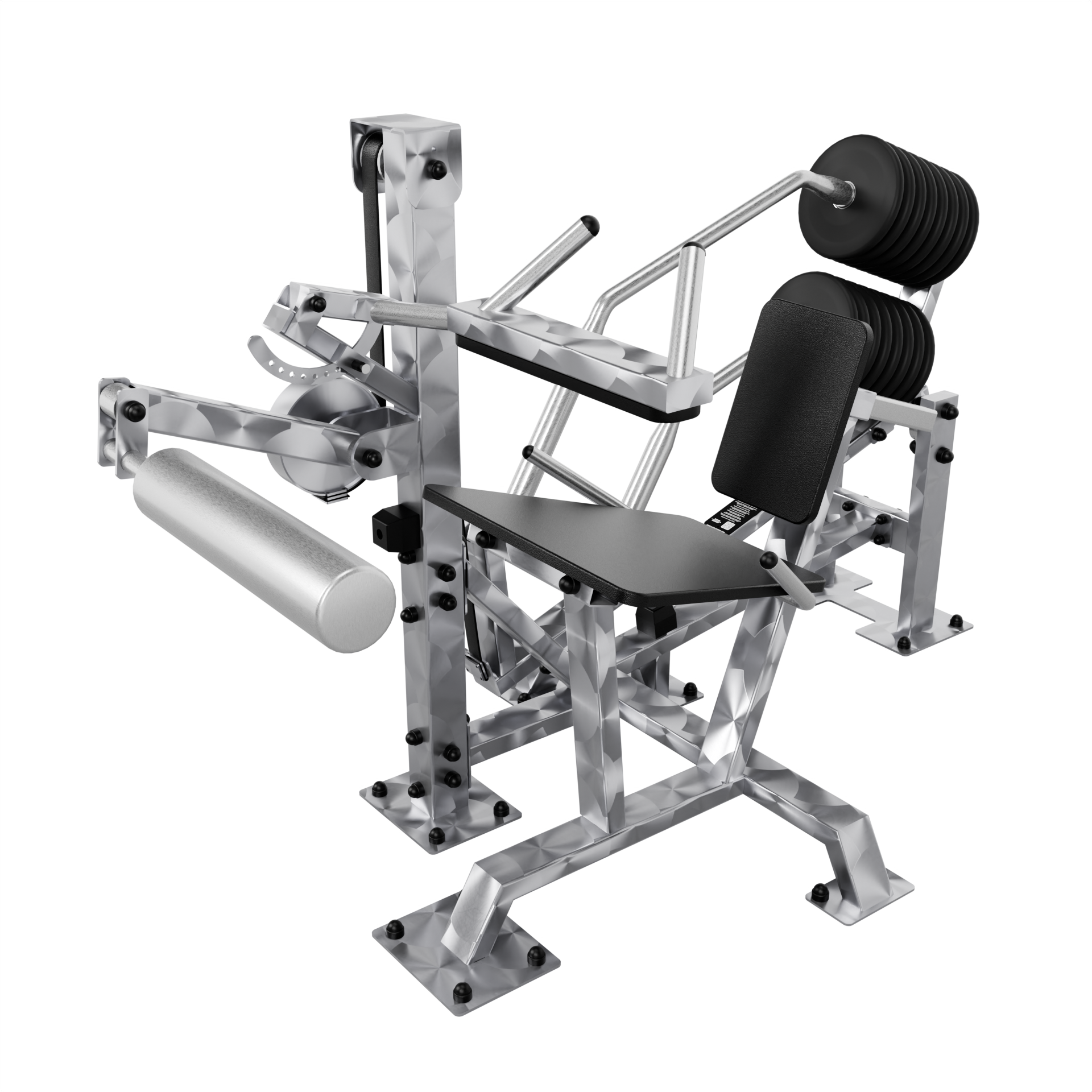 Appareil de musculation inox Leg Curl allongé outdoor
