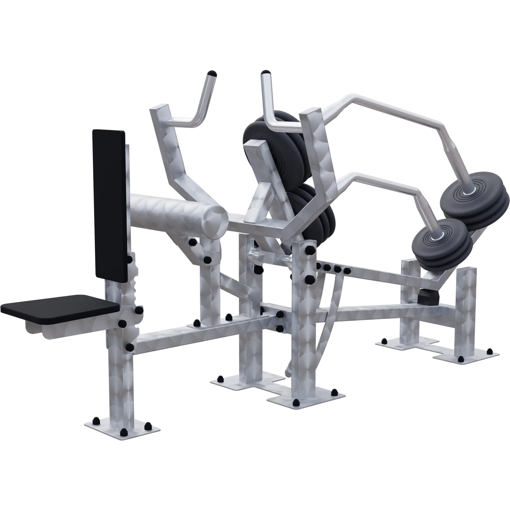 Appareil de musculation inox Rowing debout outdoor