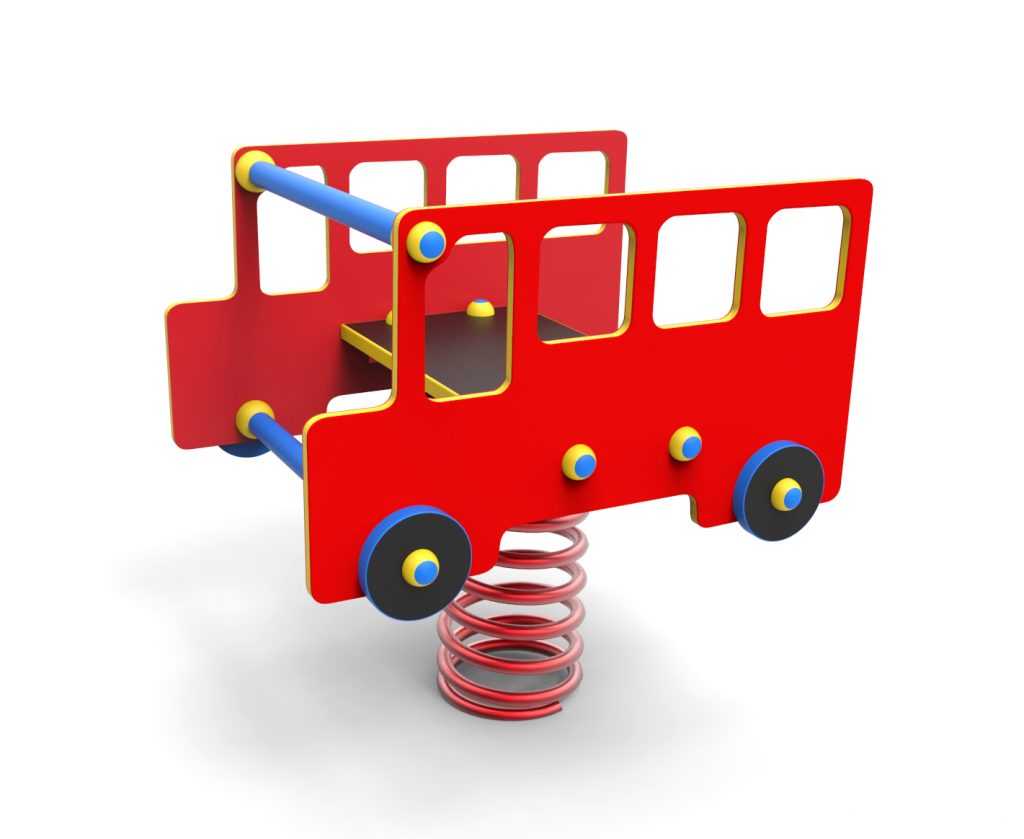 bascule à ressort pour aire de jeux, modèle bus