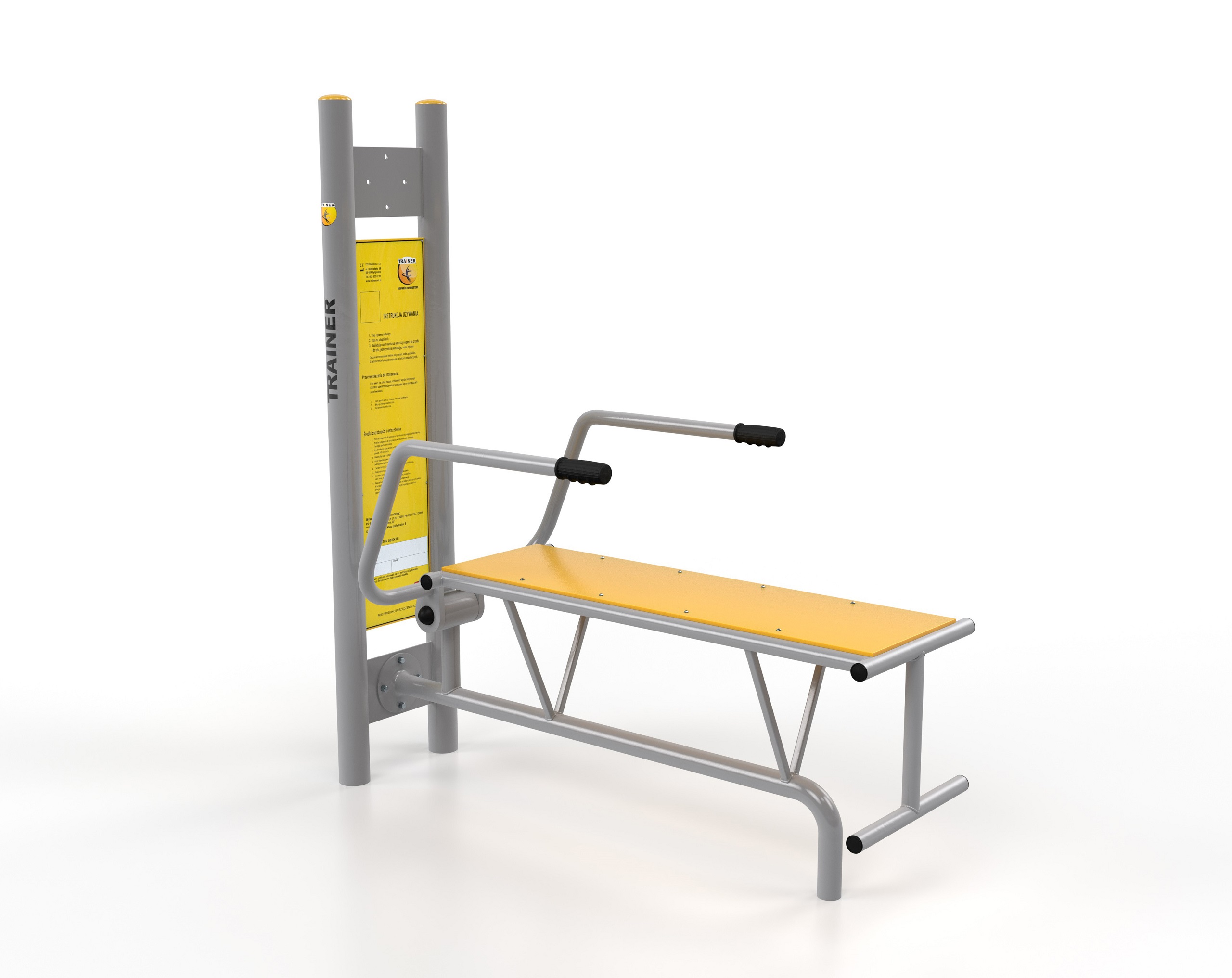 TRAINER Banc Plat Presse a Pectoraux Steel4Fit - appareil de fitness exterieur