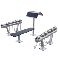 Banc plat et pupitre curl extérieur avec haltères légers