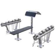 Banc plat et pupitre curl extérieur avec haltères légers