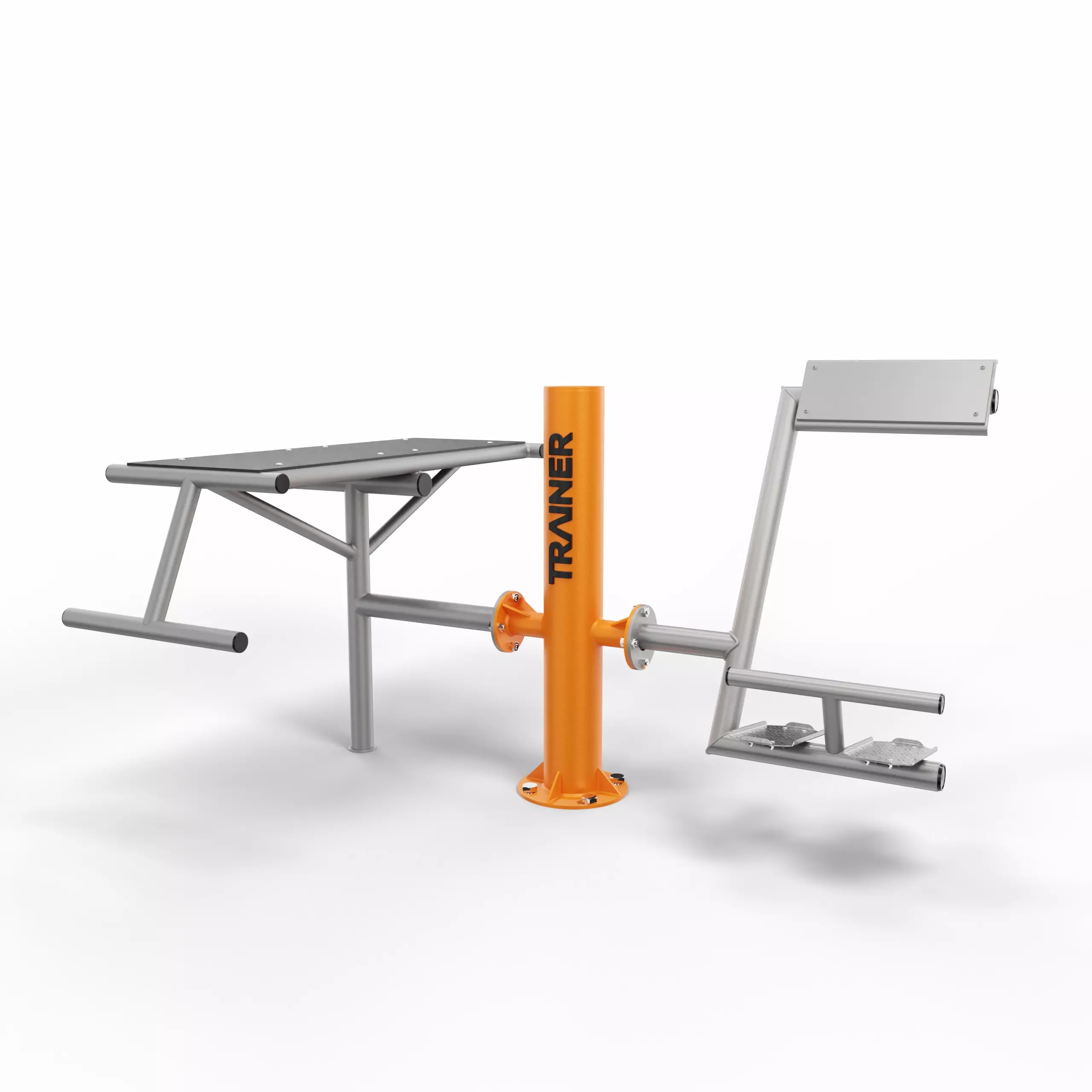 TRAINER Banc Training et Banc Lombaire - appareil de fitness exterieur