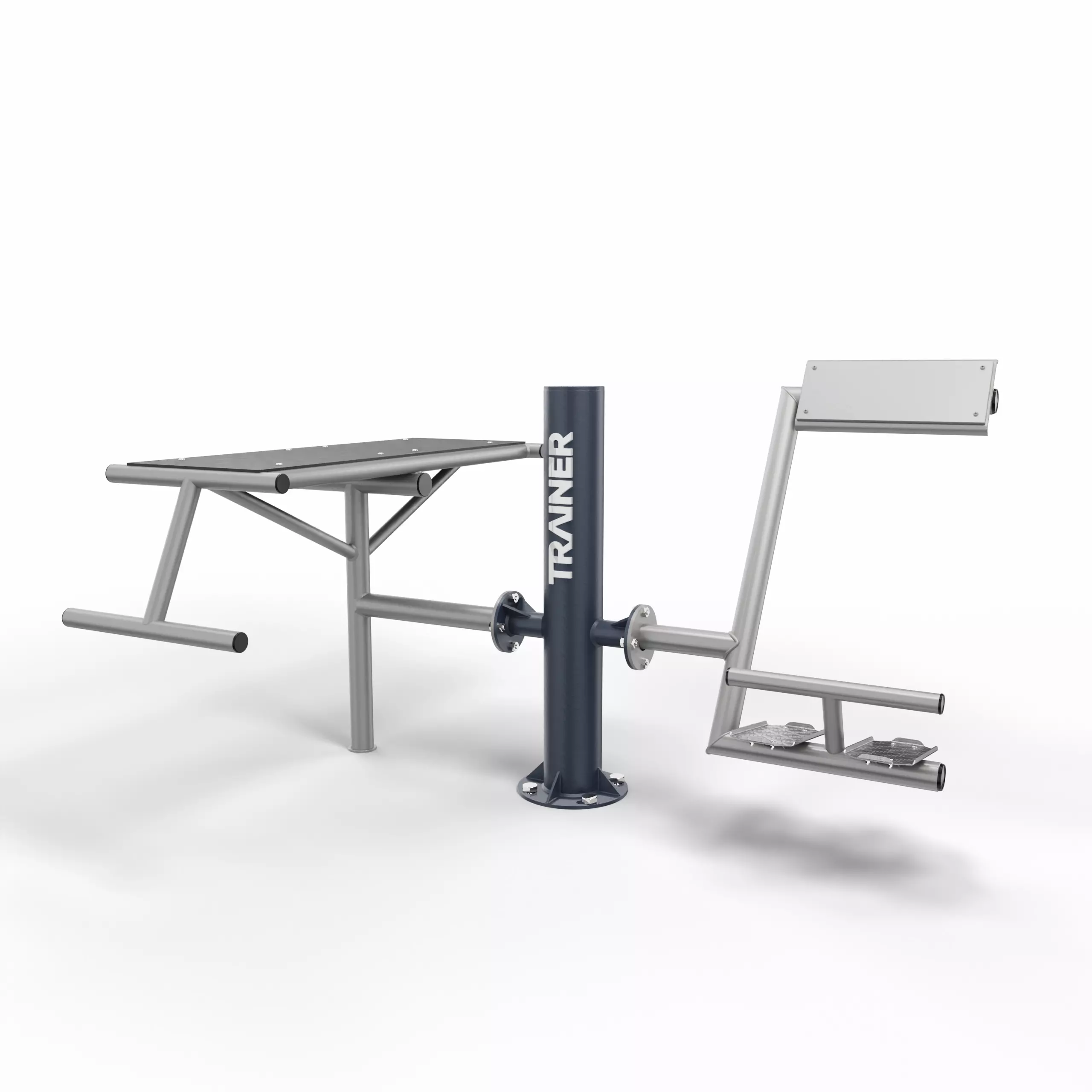 TRAINER Banc Training et Banc Lombaire - appareil de fitness exterieur
