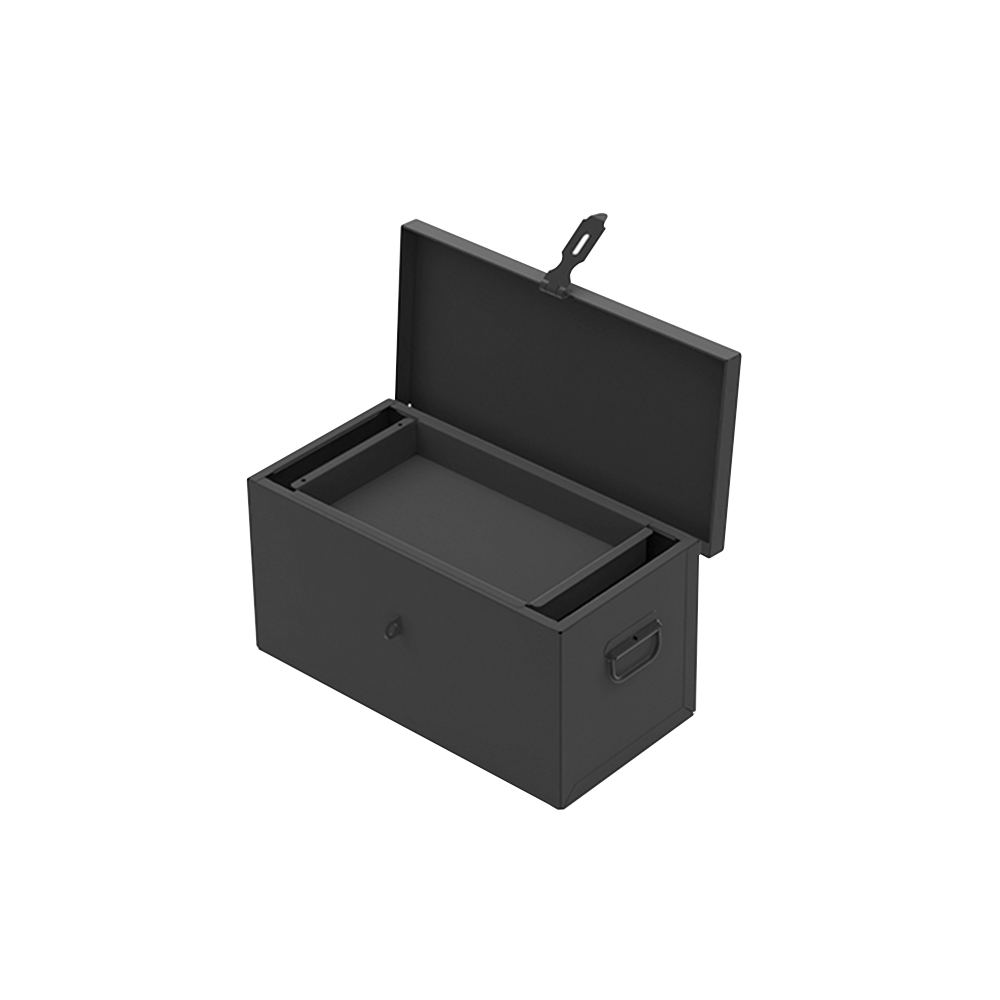 Coffre de rangement métallique avec plateau 500 x 250 x 250 mm – 30 L (CR500B)