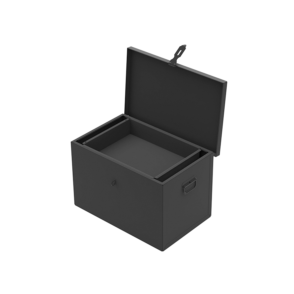 Coffre de rangement métallique avec plateau 550 x 350 x 350 mm – 65 L (CR570B)