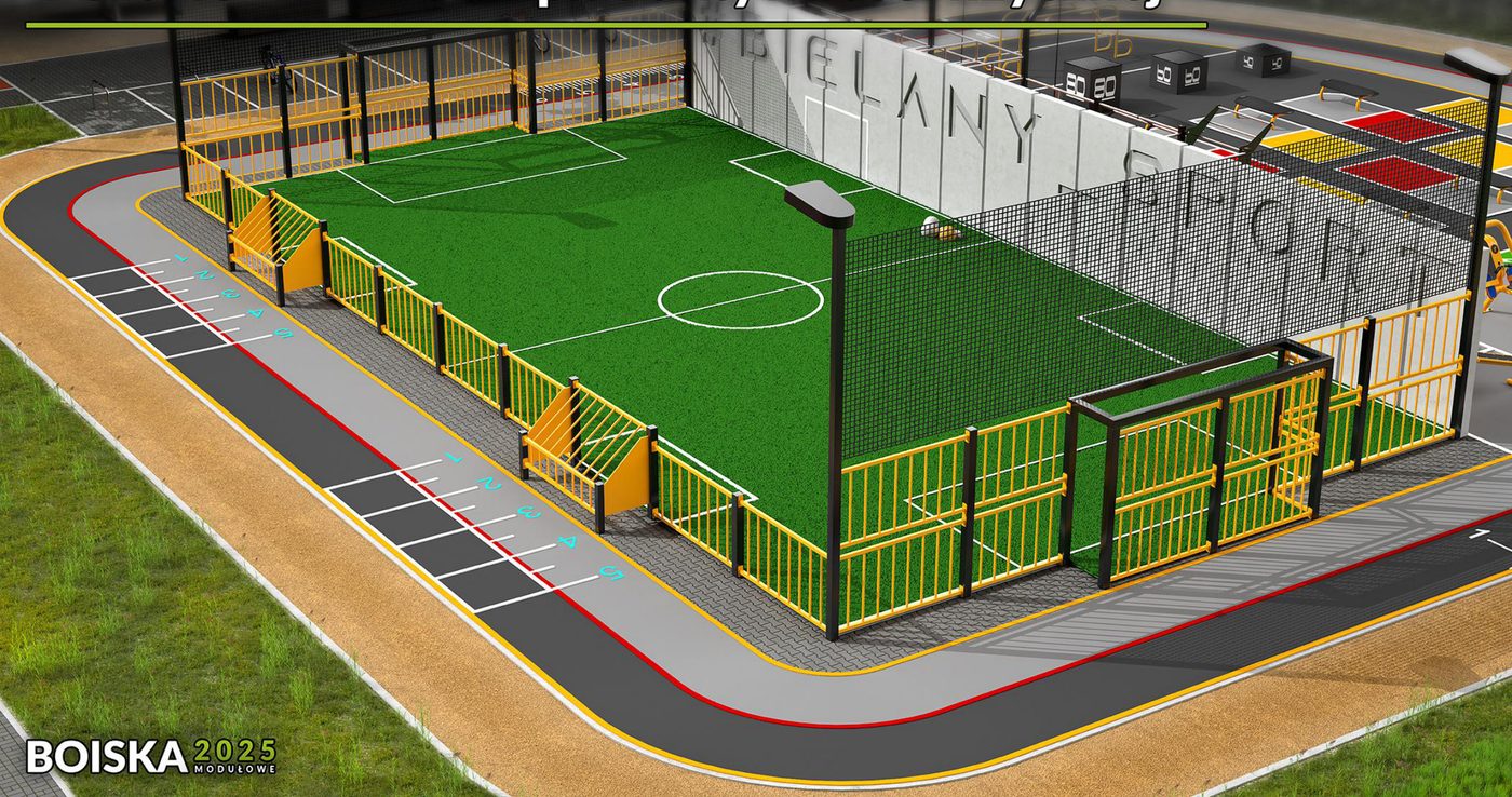 Complexe terrain Standard et basket 3×3 — 36,5 × 15,8 m - vue 2